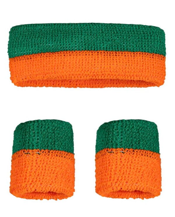Zweetband set - oranje groen