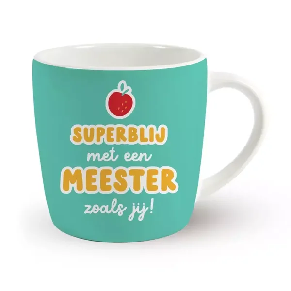 Superblij met een meester zoals jij! - mok einde schooljaar