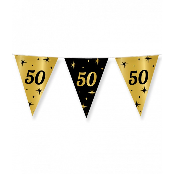 50 jaar - vlaggenlijn  goud/zwart
