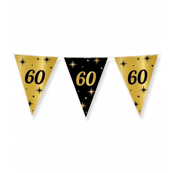 60 jaar - vlaggenlijn  goud/zwart