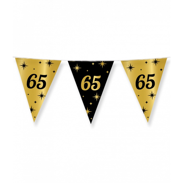 65 jaar - vlaggenlijn  goud/zwart