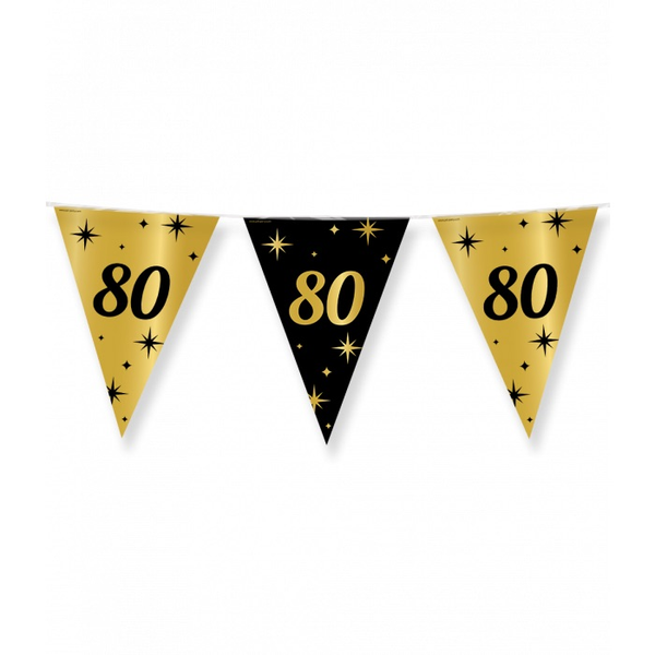 80 jaar - vlaggenlijn  goud/zwart