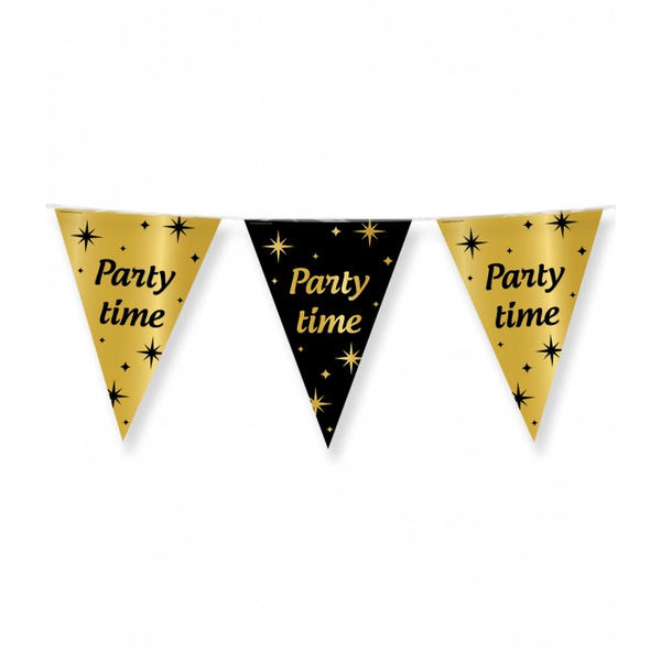 Party time - vlaggenlijn  goud/zwart