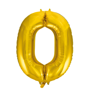 Folieballon goud - cijfer 0