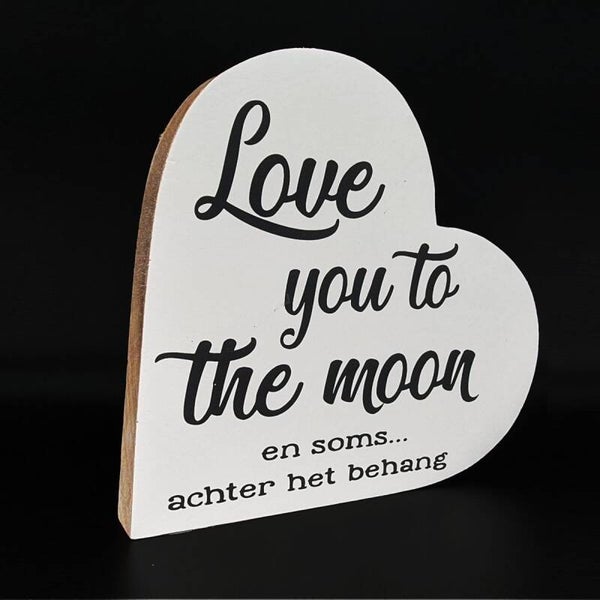 Love you to the moon... - teksthart woodart