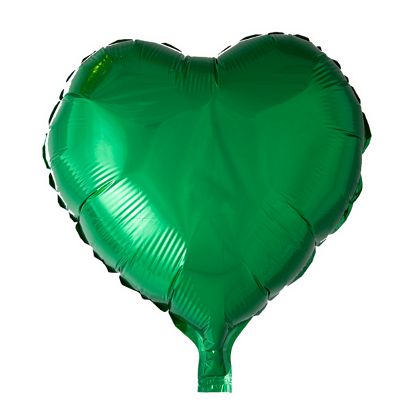 Hart groen - folieballon