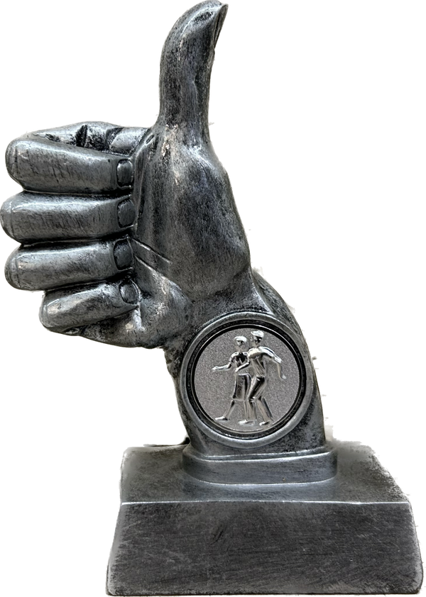 4Daagse beeld - wandelaar duim zilver