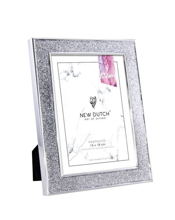 Fotolijst zilver - glitter - 13x18 cm