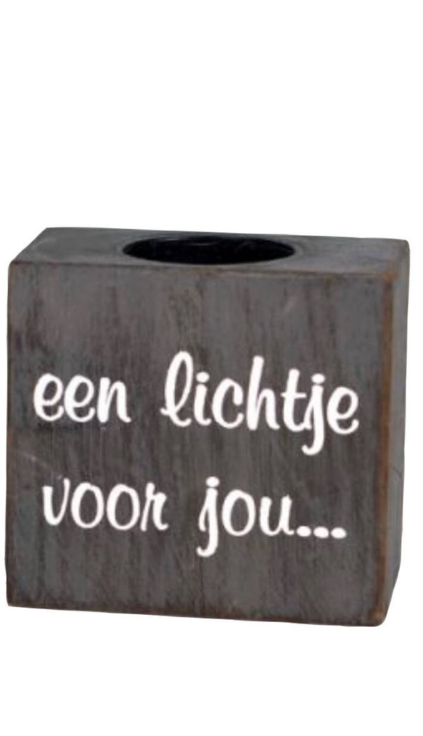 Een lichtje voor jou - waxinehouder woodart