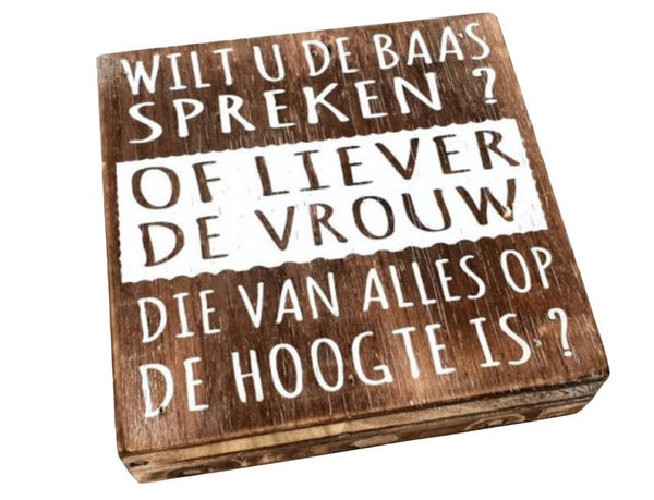 Wilt u de baas spreken? - tekstblok