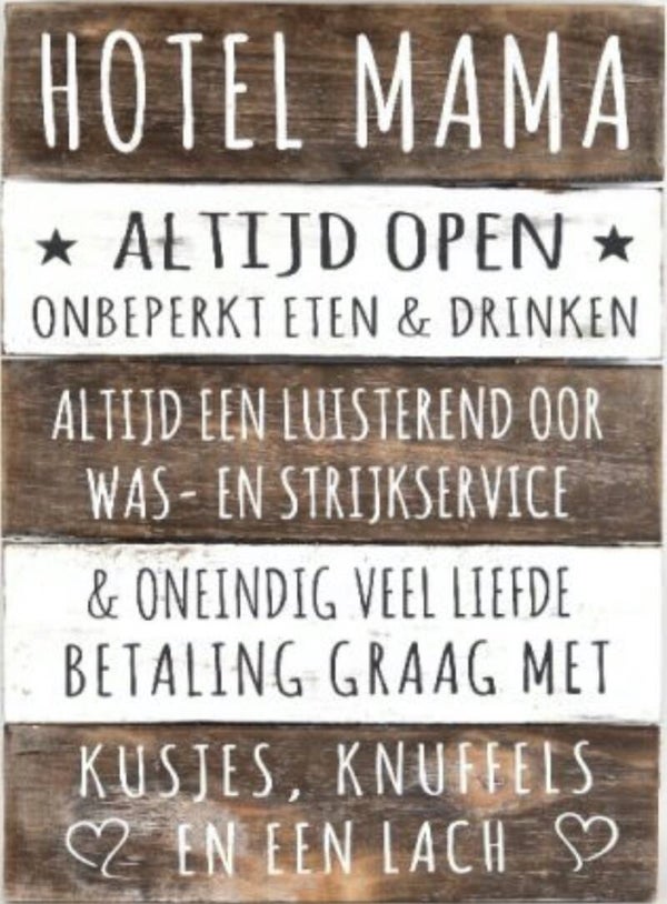 Hotel mama - tekstbord woodart
