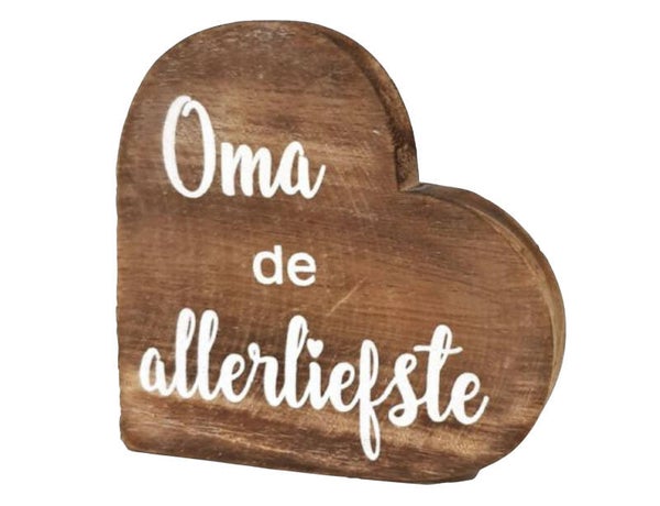 Oma de allerliefste - teksthart woodart