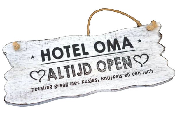 Hotel oma - bord hangend woodart