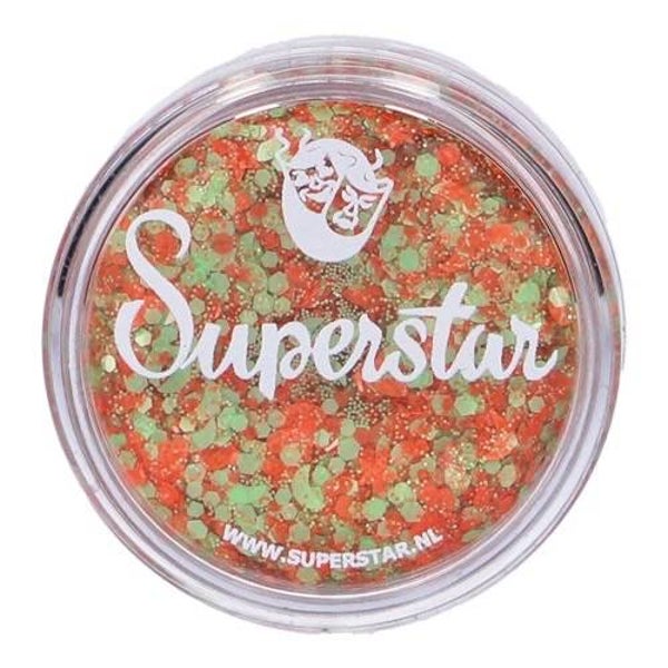 Pressed chunky glitter Orange & Green -  bakje glitter wax