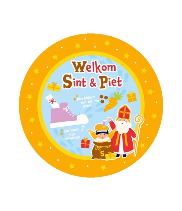 Sinterklaas schoenzetmat / decoratie sign - welkom Sint & Piet