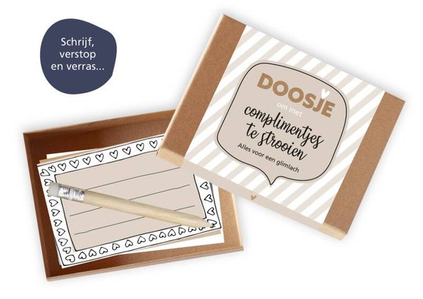 Doosje om met complimentjes te strooien