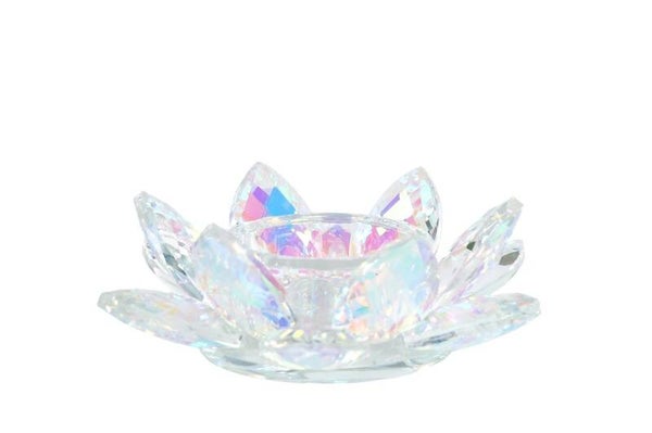 Waxinehouder Lotus `pearl - glas