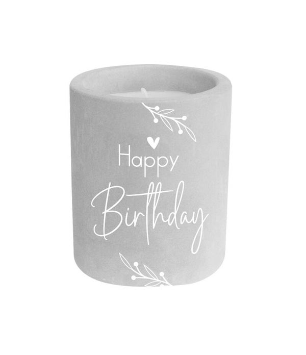 Happy birthday - cement candle