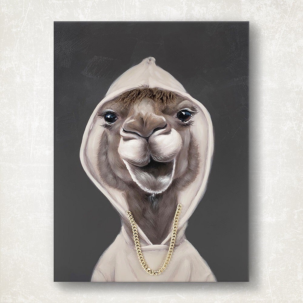 Animal with Hoodie - schilderij