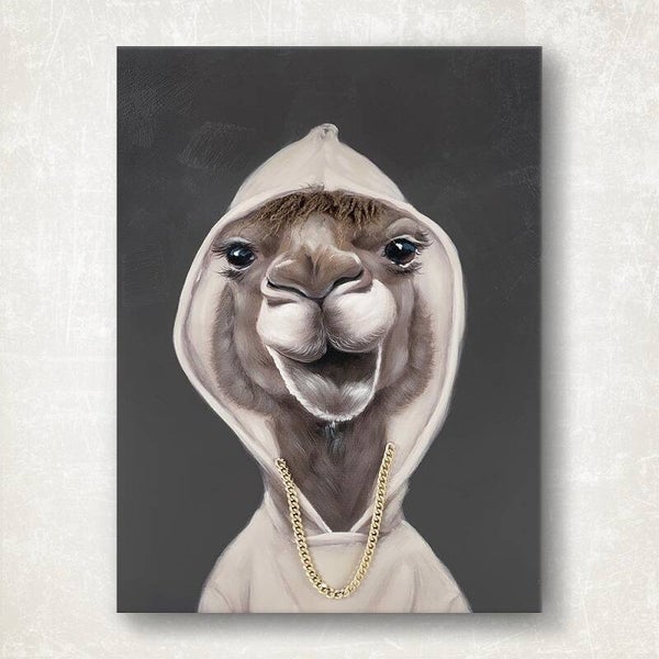 Animal with Hoodie - schilderij