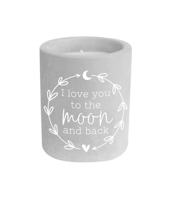 To the moon and back - cement candle
