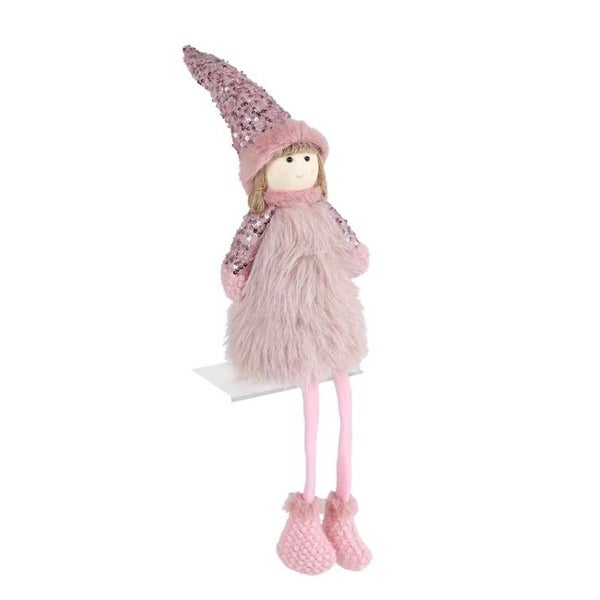 Decoratie Elfje - roze glitter
