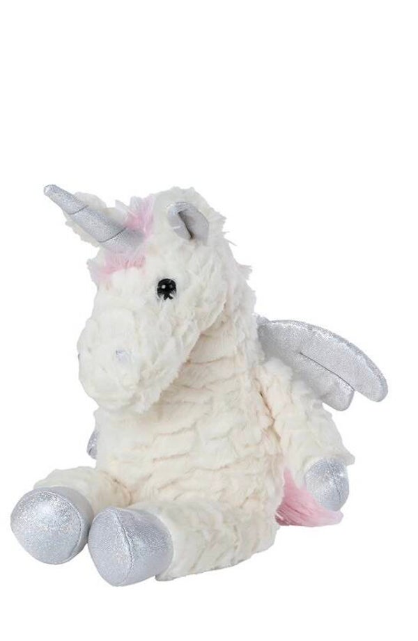Unicorn knuffel - zilver