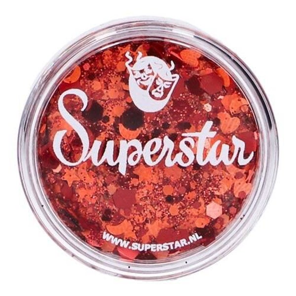 Pressed chunky glitter cream Orange & Red -  bakje glitter wax