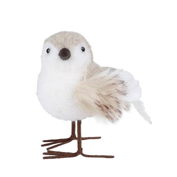 Decoratie Vogel - beige