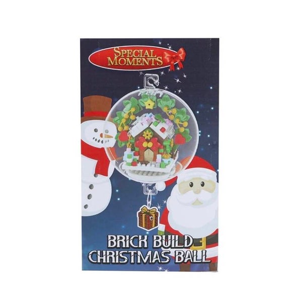Bouwstenen kerstbal - peperkoekhuisje