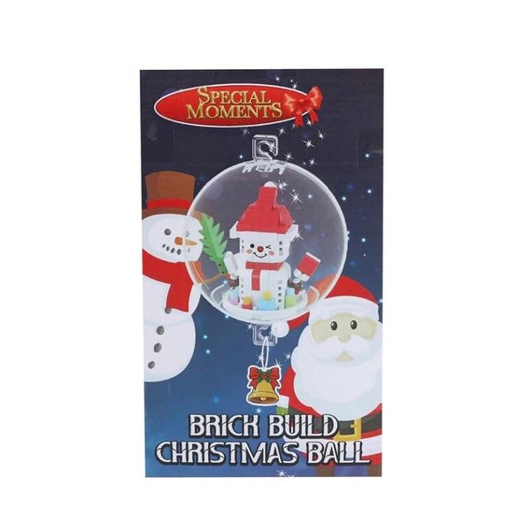 Bouwstenen kerstbal - sneeuwpop