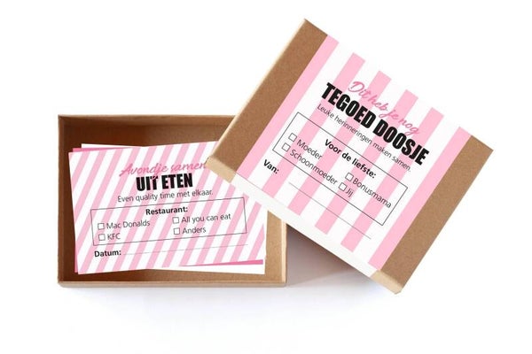 Dit heb je nog tegoed doosje voor moeder / schoonmoeder / bonusmama / jij - moederdag