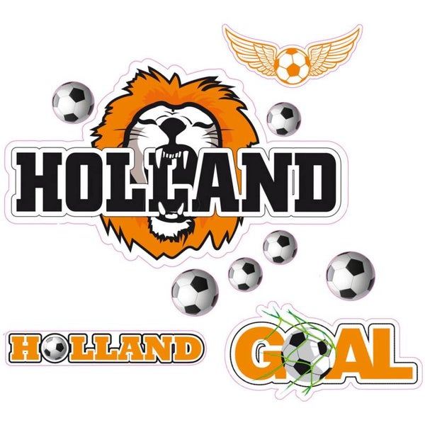 Raamstickers voetbal - Holland oranje 4 vellen