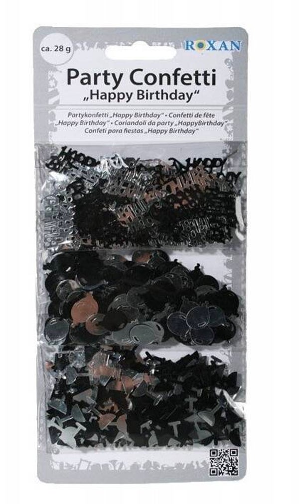 Party / tafelconfetti - zwart / zilver