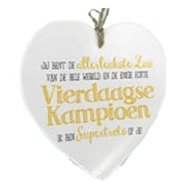 Zus vierdaagse kampioen - tegeltje hart