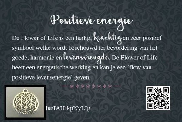 Flower of life - cadeau kaartje met bedeltje