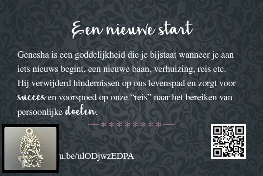 Genesha - cadeau kaartje met bedeltje