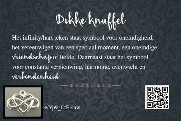 Infinity / hart - cadeau kaartje met bedeltje