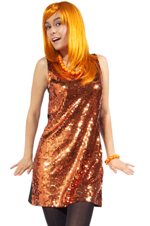 Pailletten jurkje - oranje