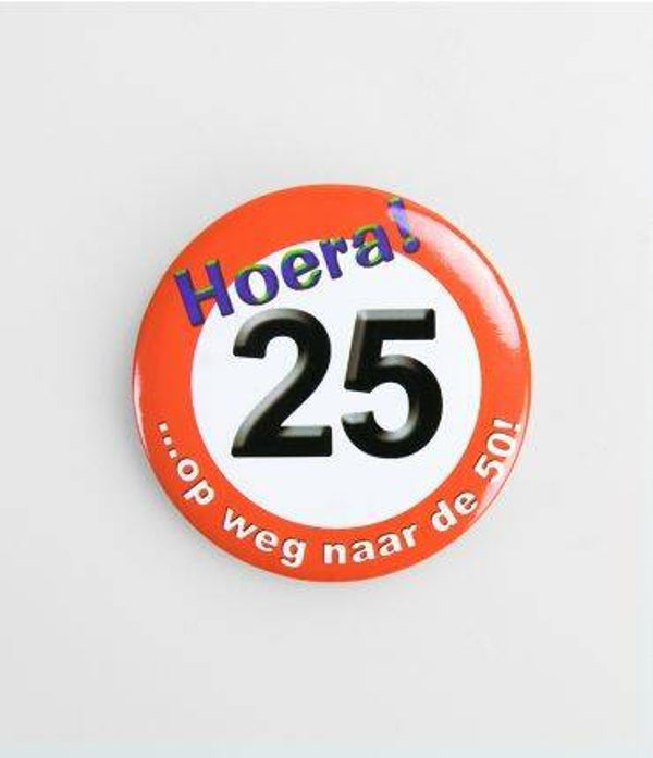 25 Jaar verkeersbord - button klein