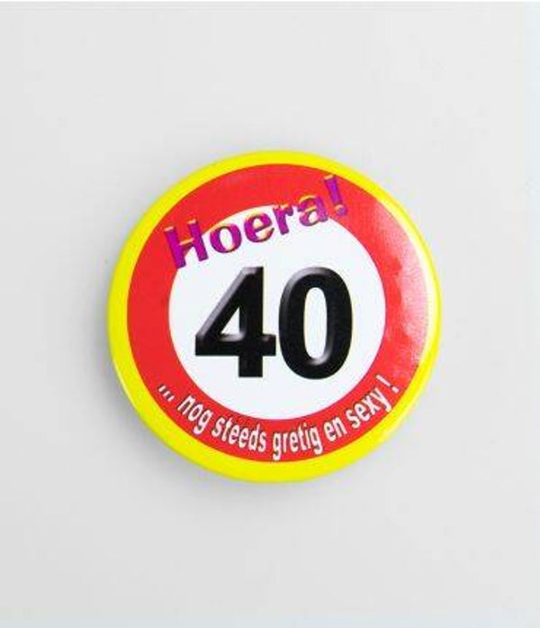 40 Jaar verkeersbord - button klein