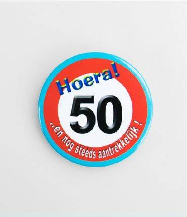 50 Jaar verkeersbord - button klein