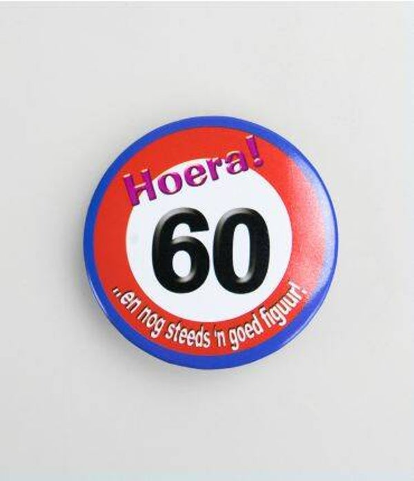 60 Jaar verkeersbord - button klein