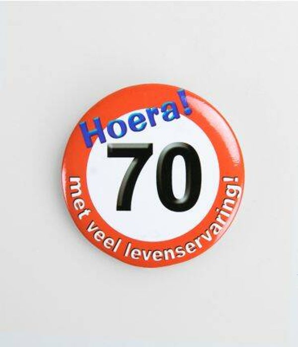 70 Jaar verkeersbord - button klein
