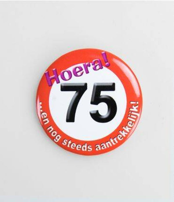 75 Jaar verkeersbord - button klein
