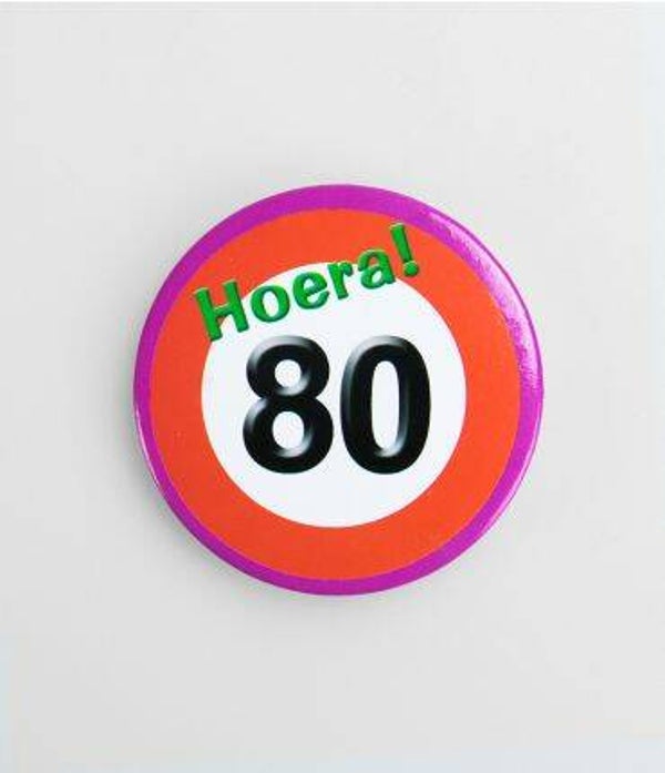 80 Jaar verkeersbord - button klein