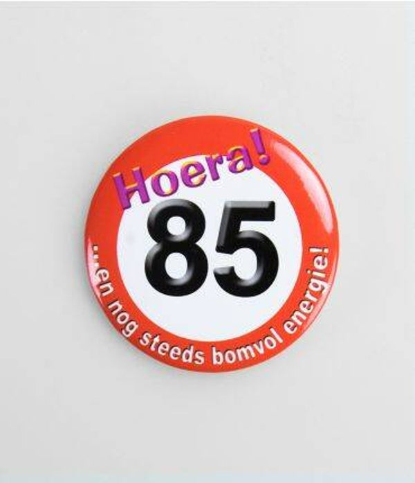 85 Jaar verkeersbord - button klein
