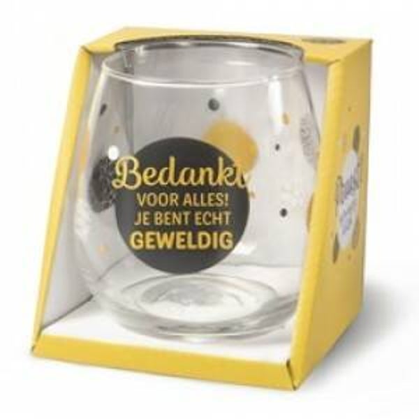 Bedankt - wijn- waterglas