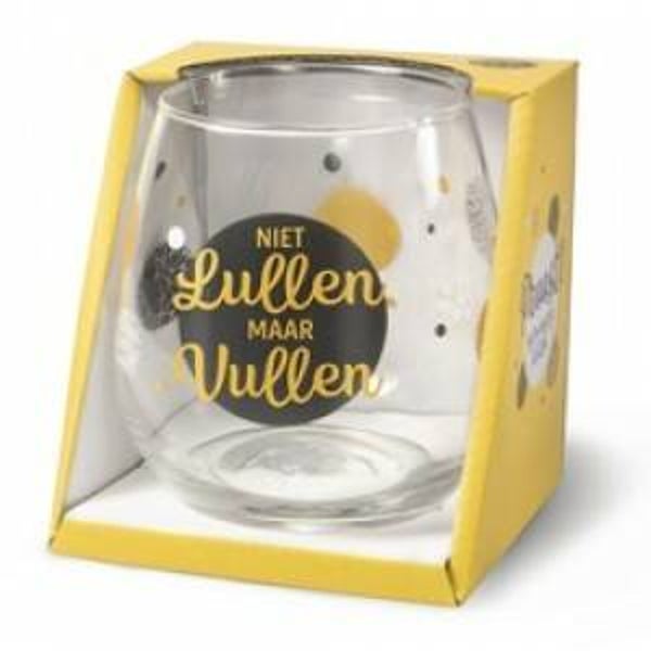 Niet lullen - wijn- water glas
