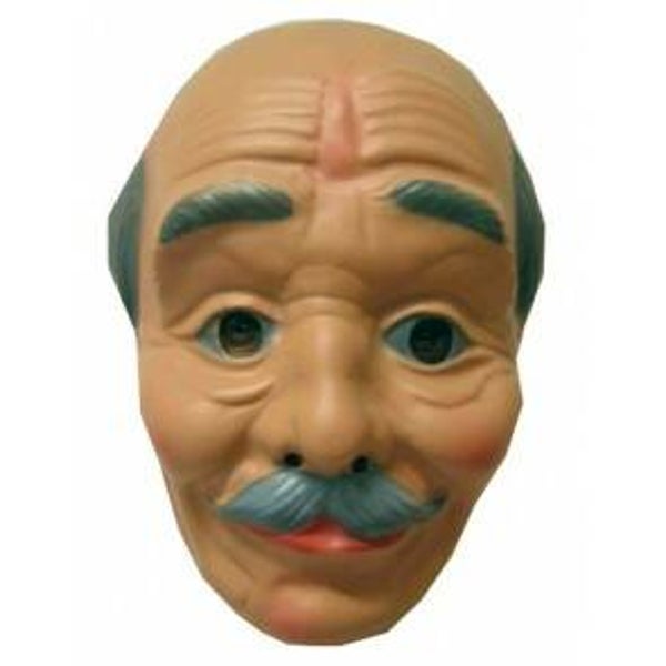 Abraham - masker kaal hoofd met snor opa
